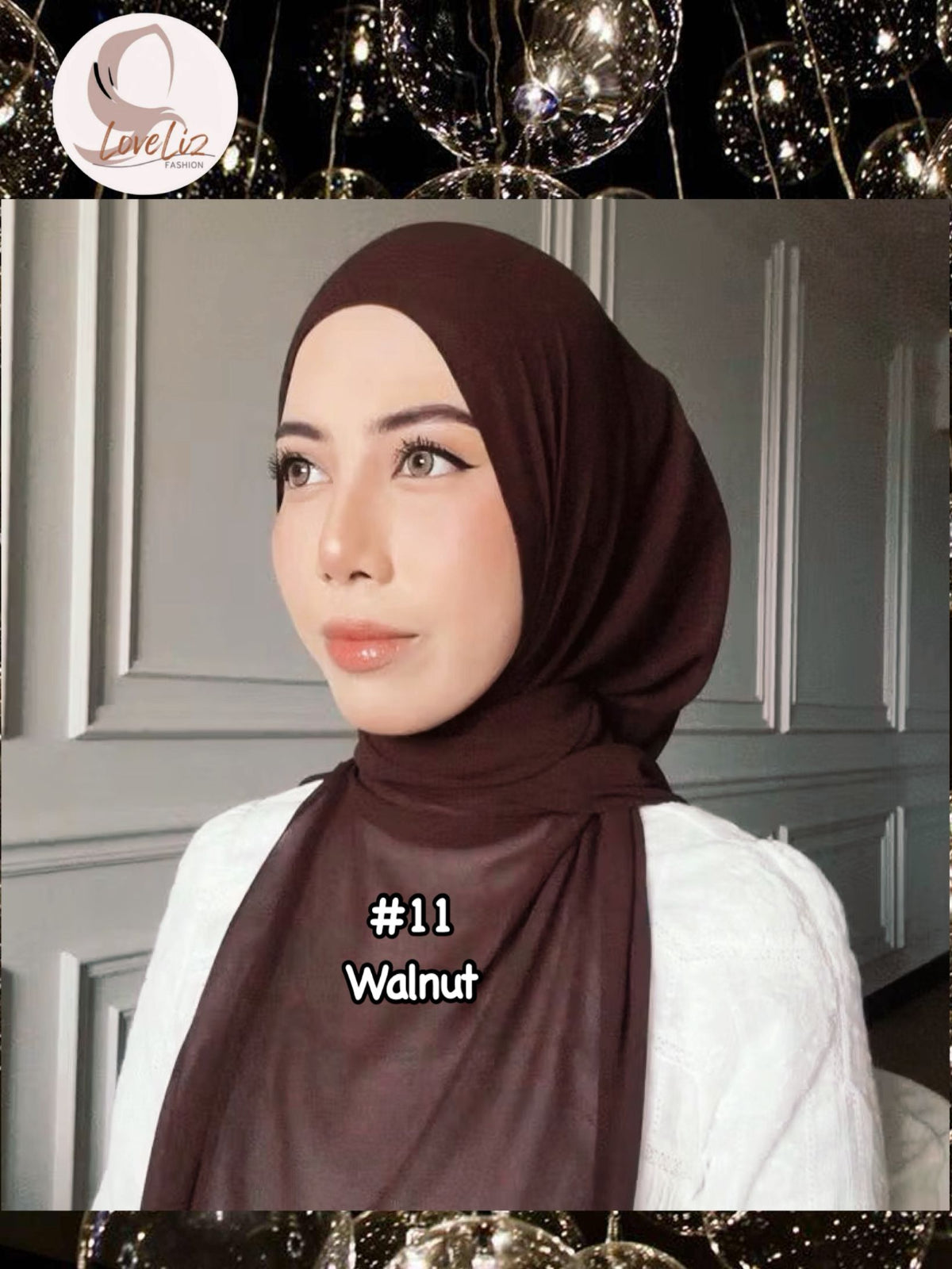 Shawl Hoodie Heavy Chiffon (SHL_0126/001) (#MM)