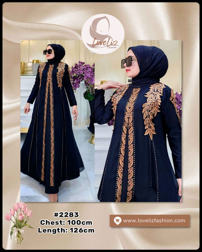 Exclusive Turkish Abaya Special Edition Silk & Chiffon 2-in-1 (ABYA_0226/215) (SN: 2229- 2365)