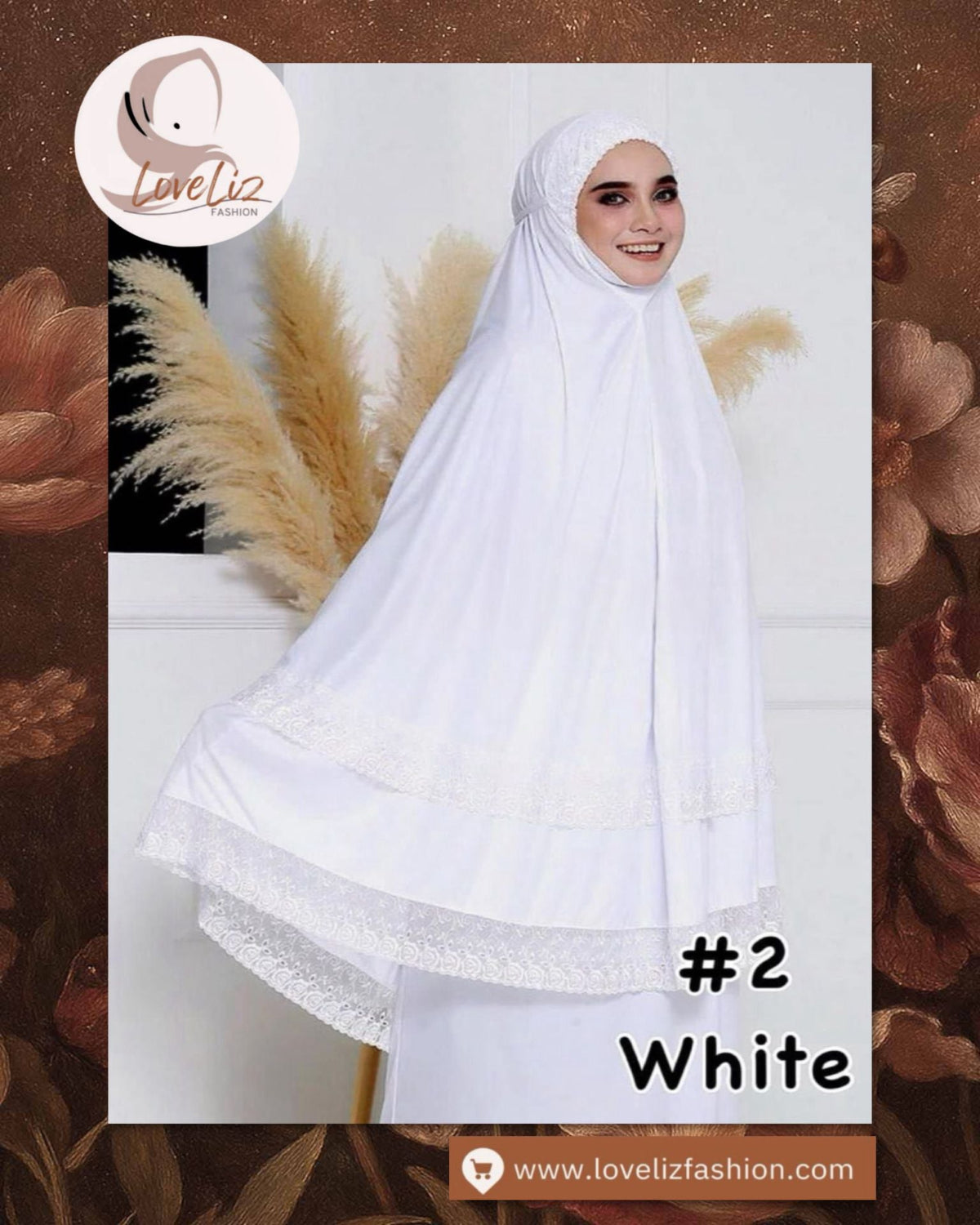 LoveLiz Fashion Double Lace Telekung (TLKG- 1004) (#ZC) Embraces You in Soft Lycra Viscose, making Every Prayer a Truly Graceful Experience.