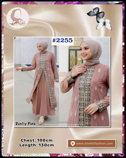 Exclusive Turkish Abaya Special Edition Silk & Chiffon 2-in-1 (ABYA_0226/215) (SN: 2229- 2365)