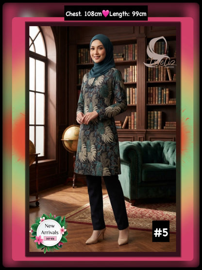 Batik Mandarin Collar Dresses (BADR_1026/005) (#ANIS)