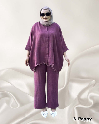 Poppy Two Tones Pants Suits (PANTS-1022) (#P127.KNG)