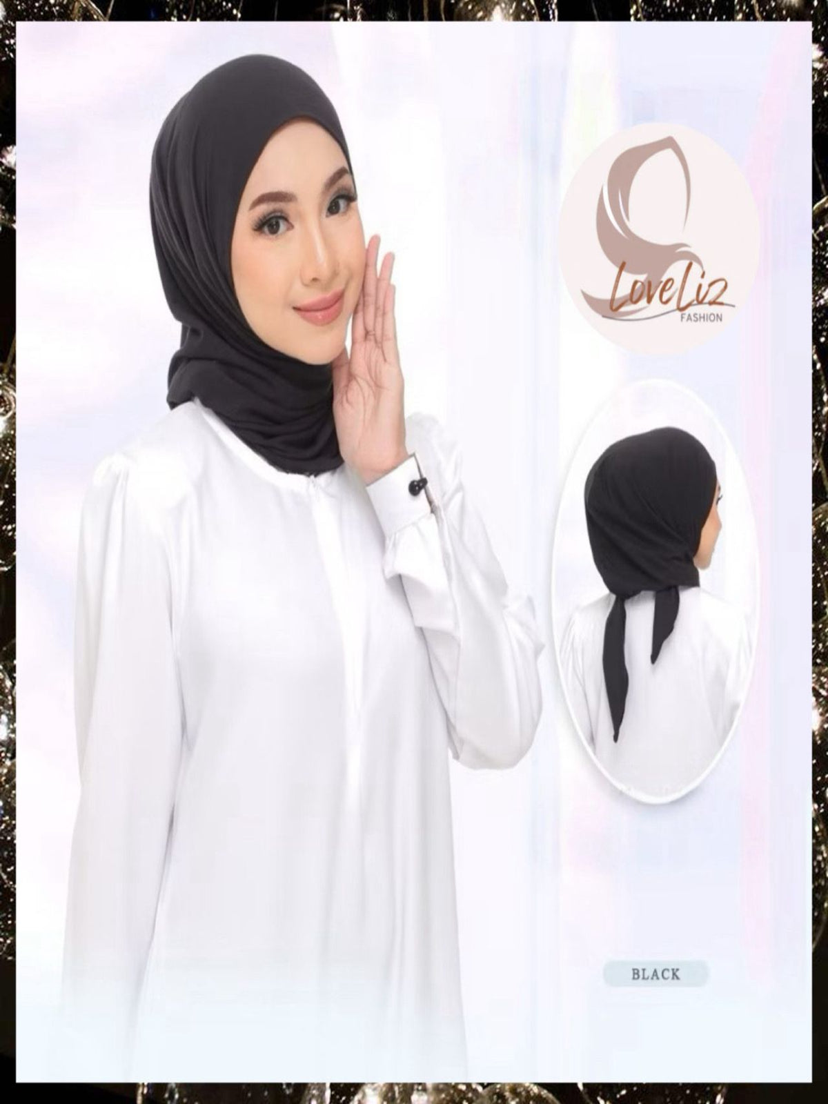Shawl Hoodie Heavy Chiffon (SHL_0126/001) (#MM)