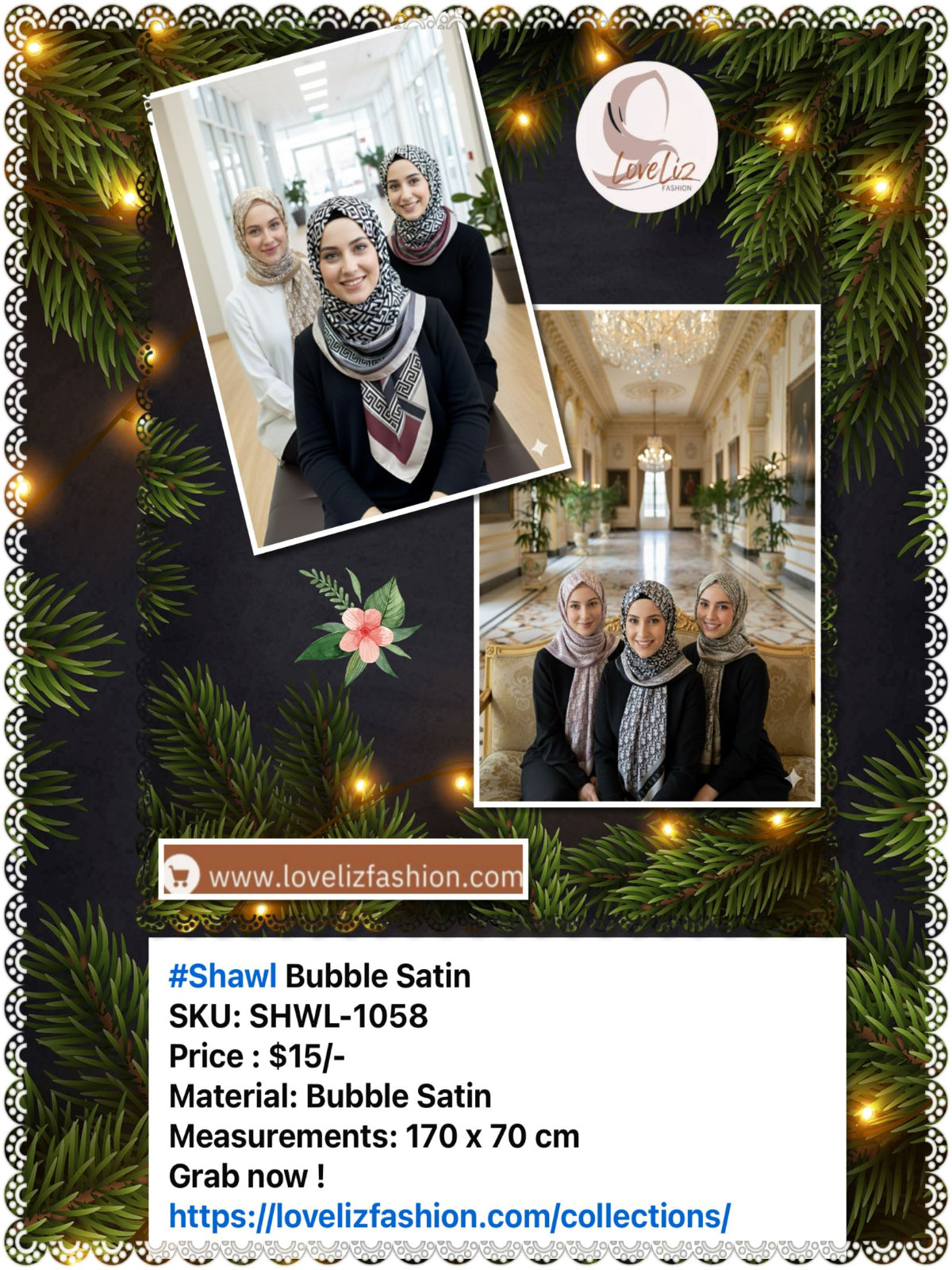 Shawl Bubble Satin (SHWL- 1058) (#MM)