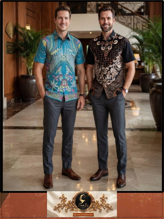 Batik Solo Short Sleeves Shirt- (BASS_0926/003) (#PE)