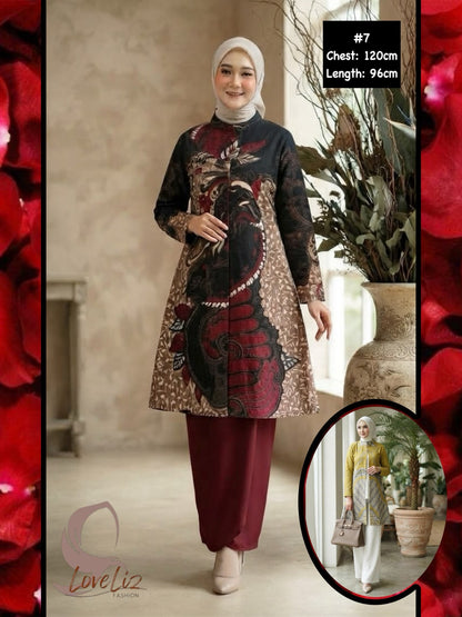 Batik Long Cardigan Styled Tunic (BADR_1026/006) (#ANIS)