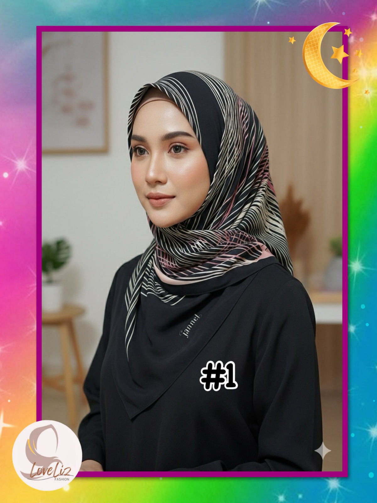 Abstract Geometric Heavy Chiffon Shawl (SHL_0226/003)