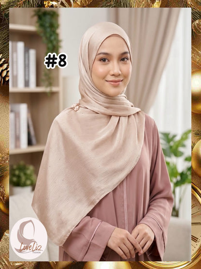 Shawl Satin Muna Diamonds (SHL_0326/065) (#ZSKN7) (🔥 2 pcs for $24/-🔥)