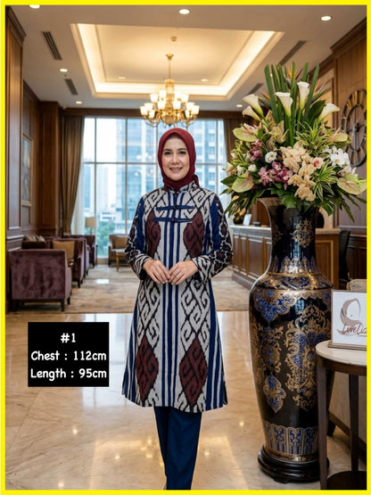 Assorted Batik Tunic Dresses (BADR(T)_1026/002/1) (#LestariEthnic) (#PE)