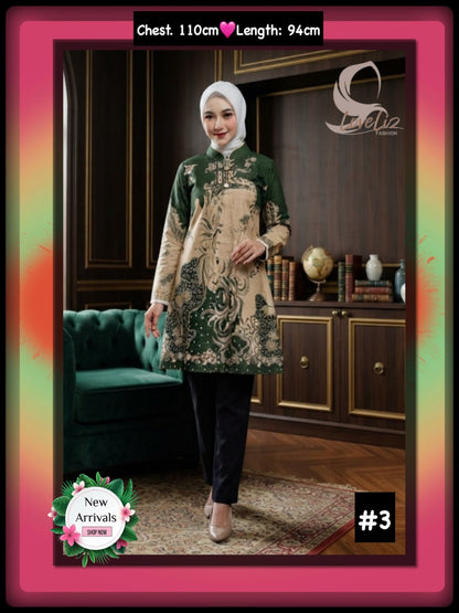 Batik Mandarin Collar Dresses (BADR_1026/005) (#ANIS)