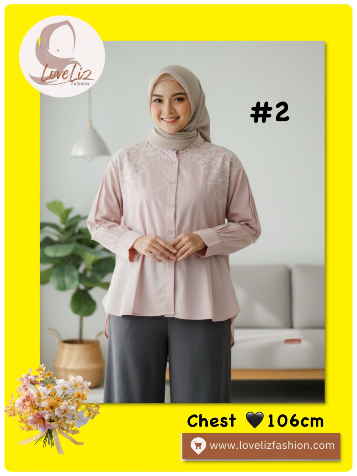 TOP Collar Embroidery Blouse (BLSE-1028) (#IDTA)