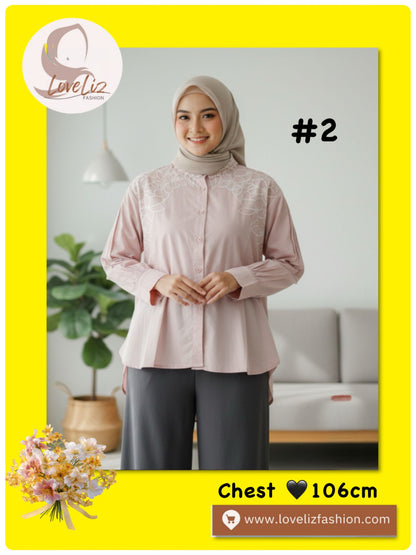 TOP Collar Embroidery Blouse (BLSE-1028) (#IDTA)