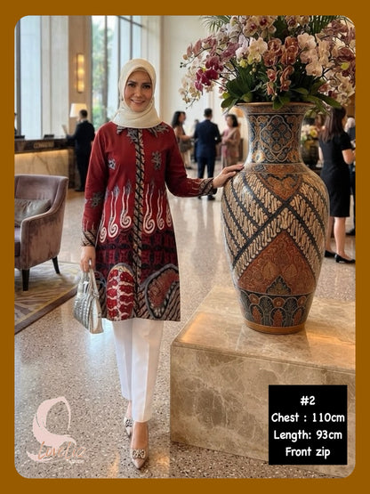 Batik Front Zip Tunic (BADR_1026/004) (#ANIS)