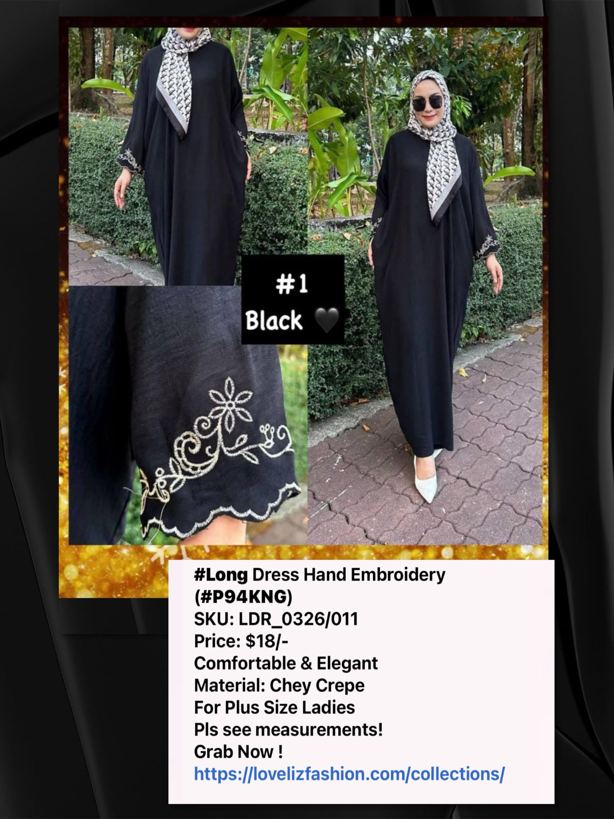 Long Dress Hand Embroidery (LDR_0326/011) (#P94KNG)