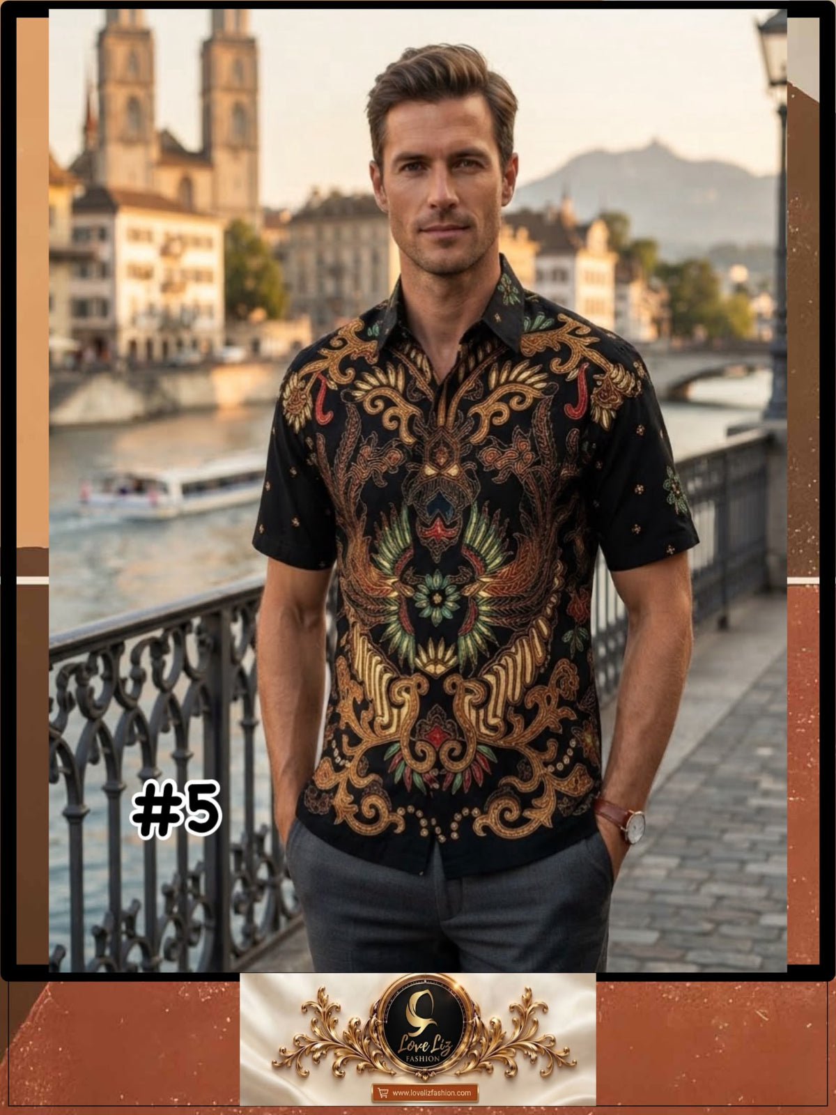 Batik Solo Short Sleeves Shirt- (BASS_0926/003) (#PE)