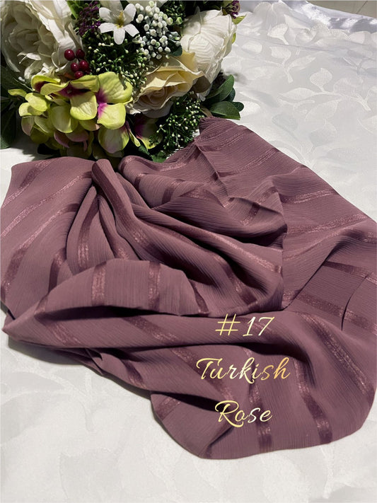 Shawl Chiffon with Muna Lining in Turkish Rose model 17 (#MM)- Elegant Muslimah Hijab Accessory