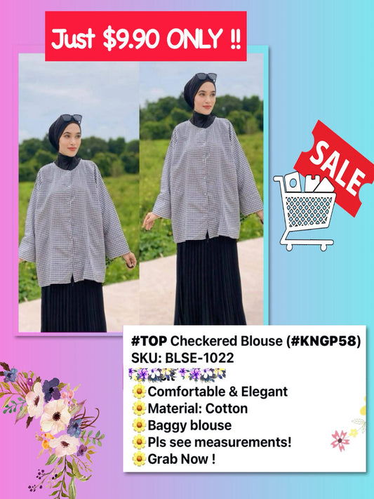 Top Checkered Blouse (BLSE- 1022) (#KNGP58)