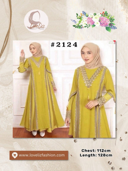 Exclusive Colored Turkish Abaya with Swarovski Embroidery (ABYA_0226/185-205) (SN 1021- 2183)