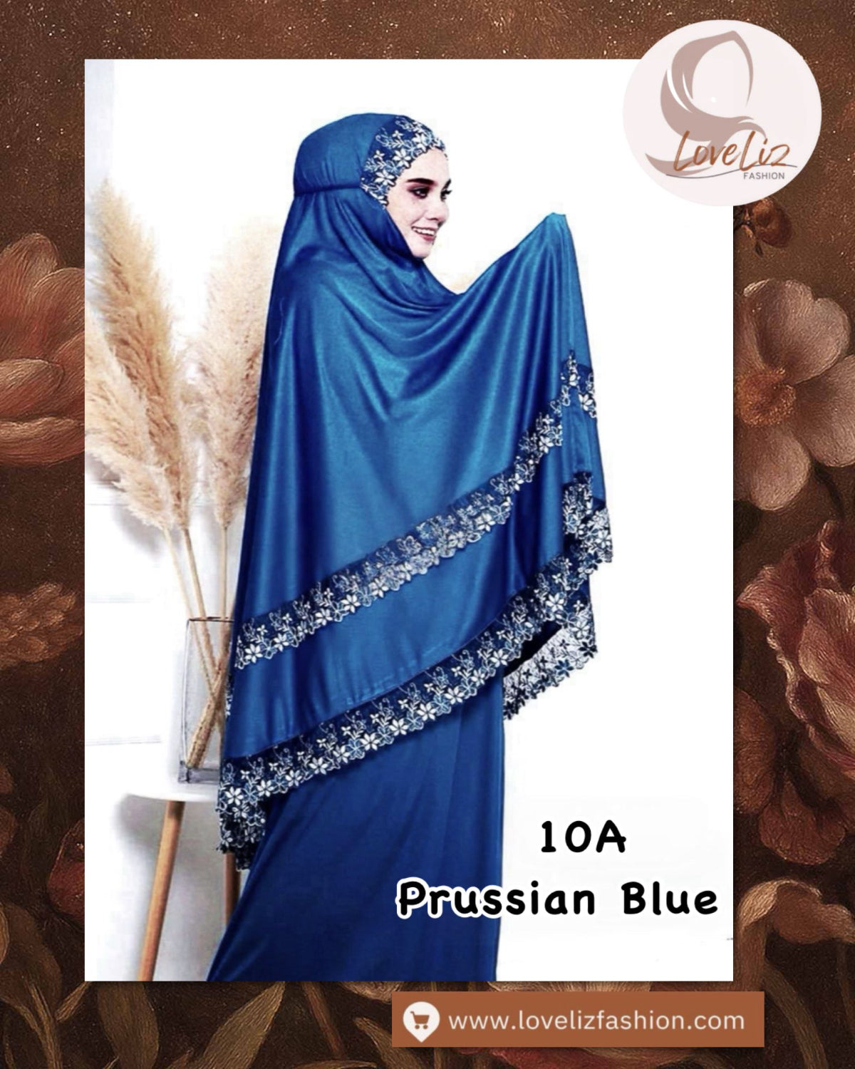LoveLiz Fashion Double Lace Telekung (TLKG- 1004) (#ZC) Embraces You in Soft Lycra Viscose, making Every Prayer a Truly Graceful Experience.