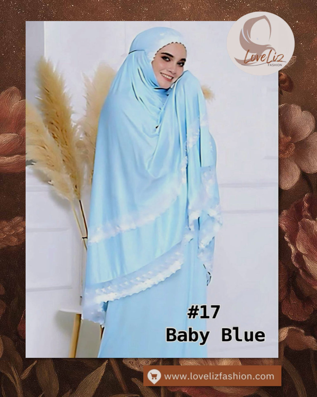LoveLiz Fashion Double Lace Telekung (TLKG- 1004) (#ZC) Embraces You in Soft Lycra Viscose, making Every Prayer a Truly Graceful Experience.
