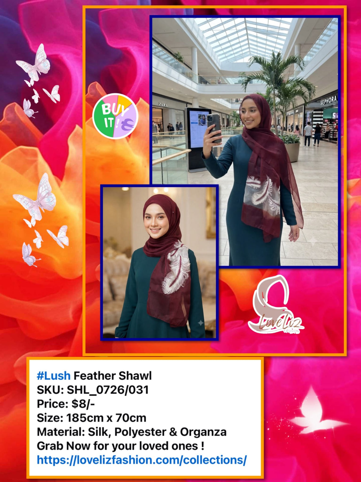 Lush Feather Shawl (SHL_0726/1031)