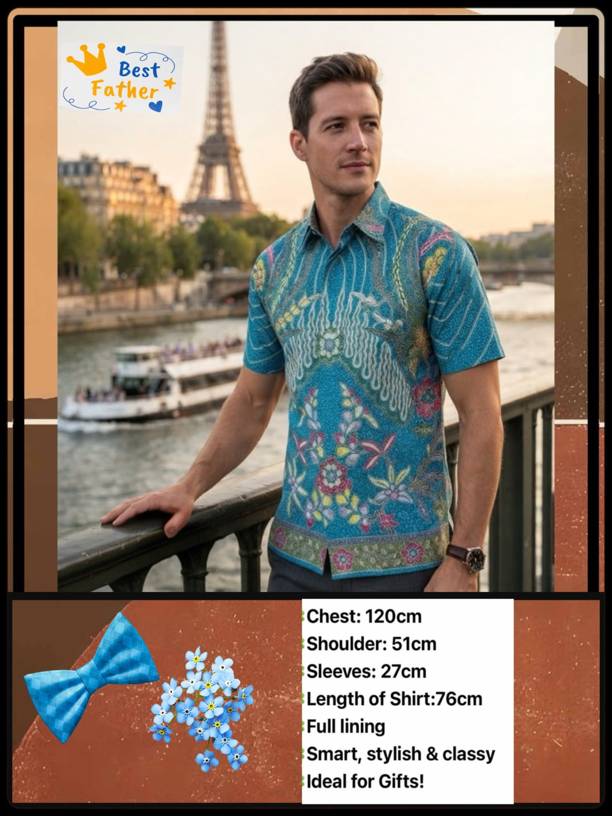 Batik Solo Short Sleeves Shirt- (BASS_0926/003) (#PE)