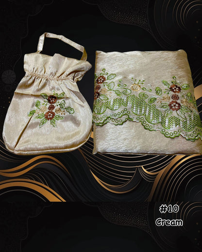 Exclusive Telekung Jacquard Satin with Oval Bag (TLKG-1030(A)) (#AT)