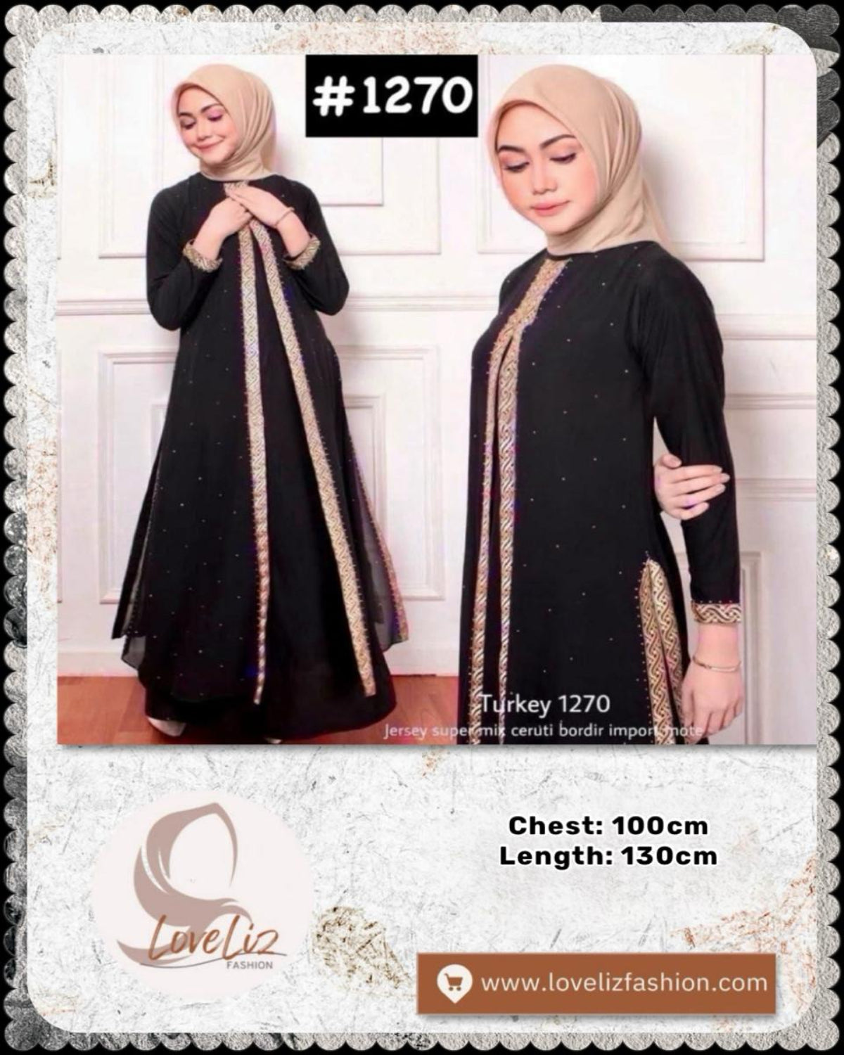 Exclusive Turkey Abaya in Black (Series 1199- 1925) (ABYA- 185/205)