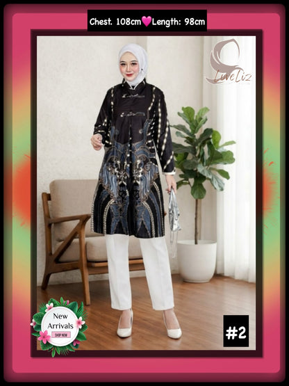 Batik Mandarin Collar Dresses (BADR_1026/005) (#ANIS)