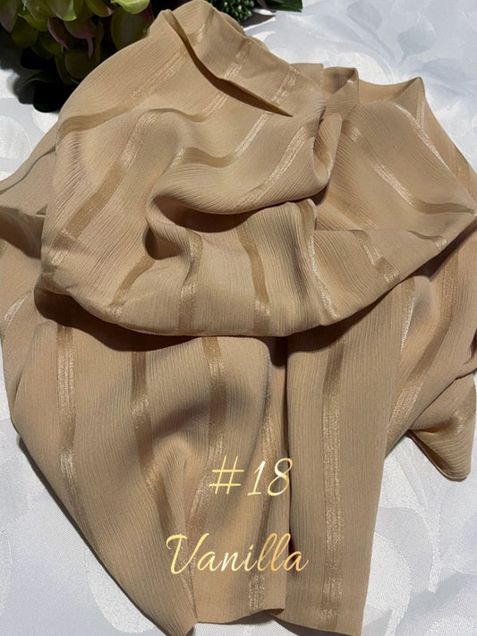 Shawl Chiffon with Muna Lining in Vanilla model 18 (#MM)- Elegant Muslimah Hijab Accessory