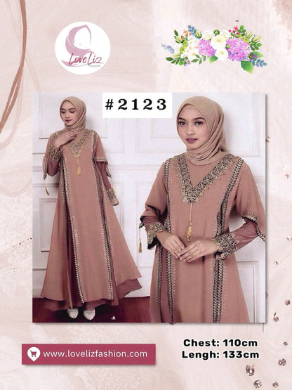 Exclusive Colored Turkish Abaya with Swarovski Embroidery (ABYA_0226/185-205) (SN 1021- 2183)