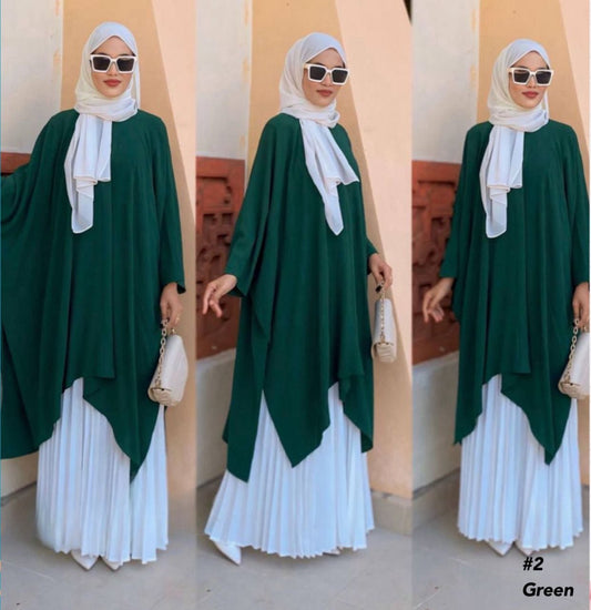 Classic Meets Modern Comfort: LoveLizFashion Green Baggy Blouse (#P90KNG) model 2