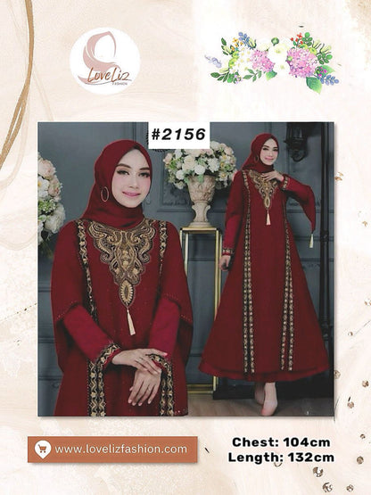 Exclusive Colored Turkish Abaya with Swarovski Embroidery (ABYA_0226/185-205) (SN 1021- 2183)