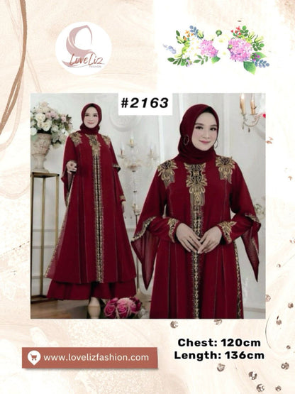 Exclusive Colored Turkish Abaya with Swarovski Embroidery (ABYA_0226/185-205) (SN 1021- 2183)