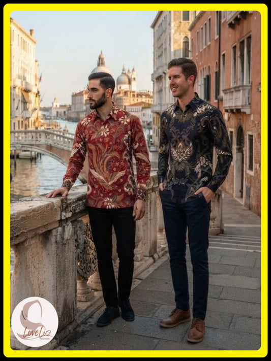 Batik Solo Long Sleeves Shirt - (BALS_0926/002) (#PE)