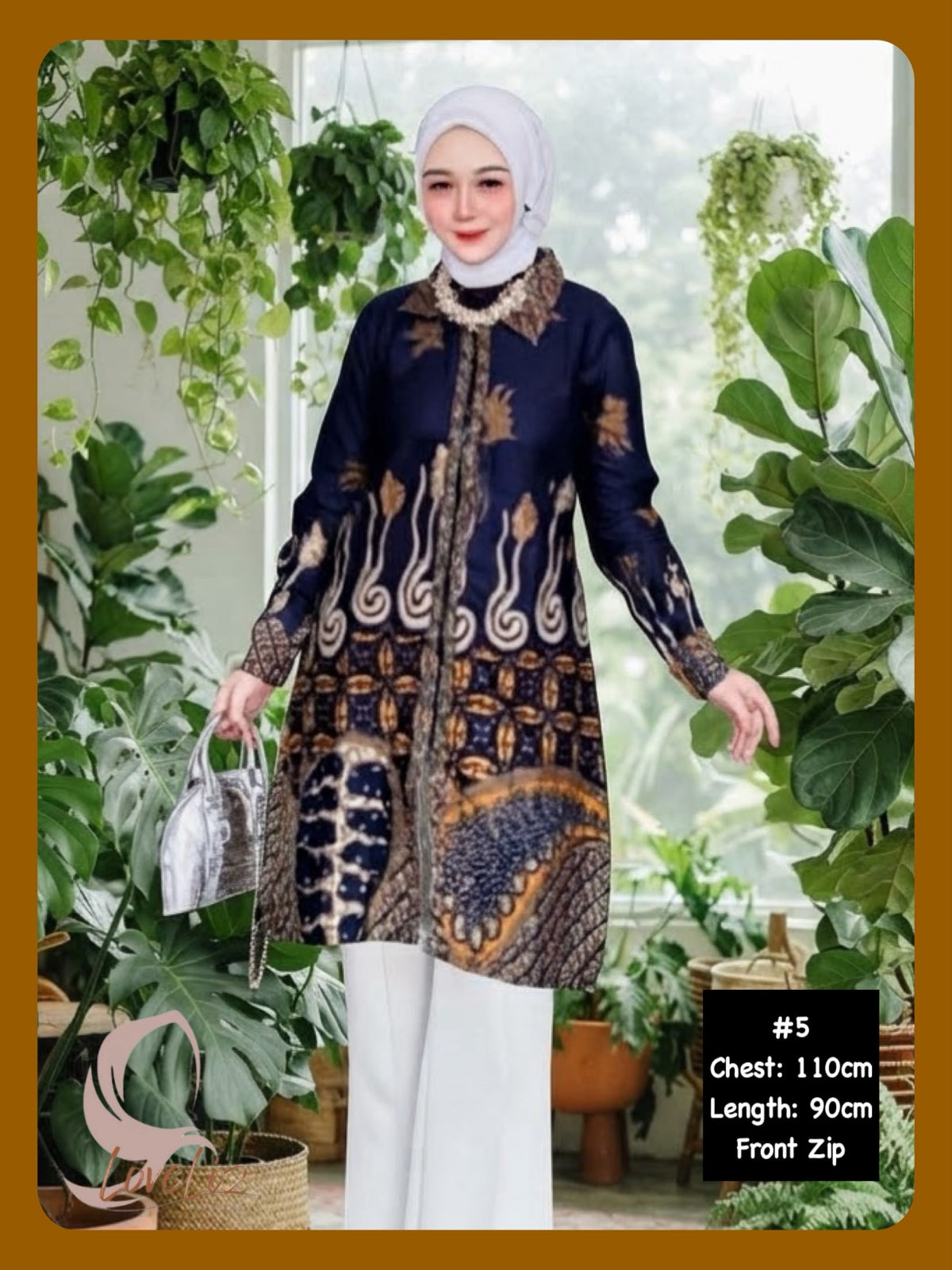 Batik Front Zip Tunic (BADR_1026/004) (#ANIS)