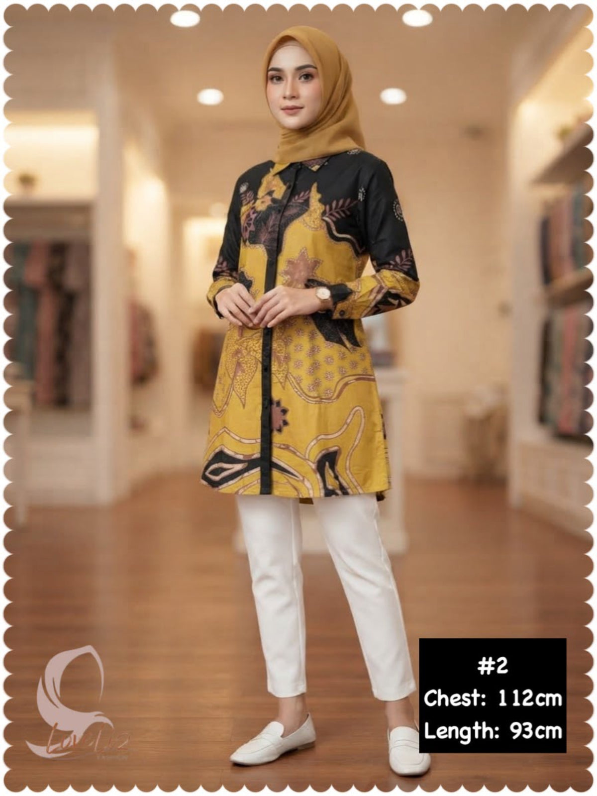 Batik Front Button Tunic (BADR_1026/007) (#ANIS)