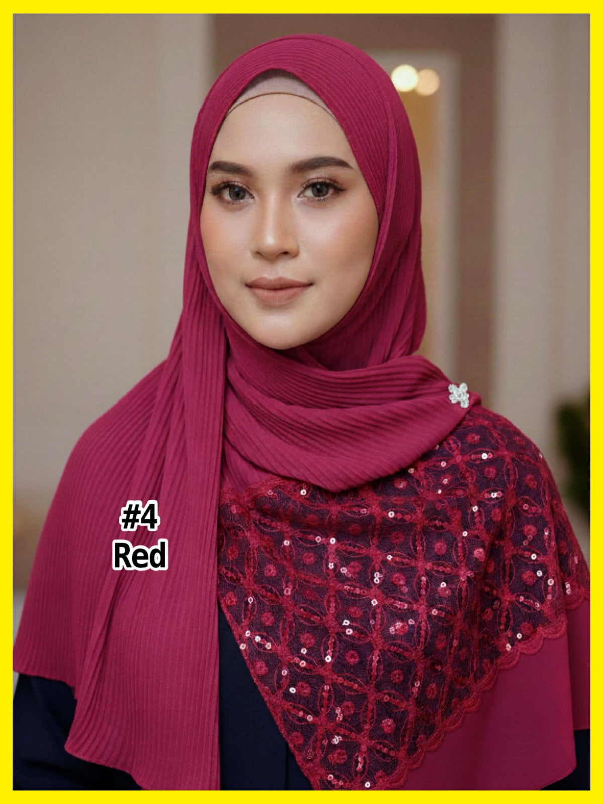 Shawl Chiffon Pleated Lace (SHL_0326/037)