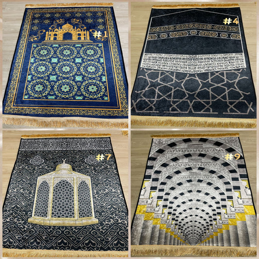 Luxurious Turkish Sejadah Praying Mat - (#ZCS) 🕋 - Embrace the Spiritual Journey