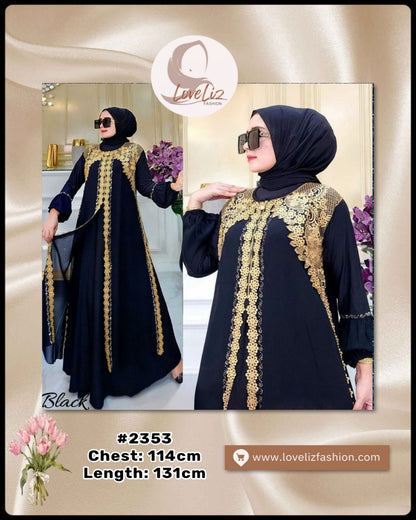 Exclusive Turkish Abaya Special Edition Silk & Chiffon 2-in-1 (ABYA_0226/215) (SN: 2229- 2365)