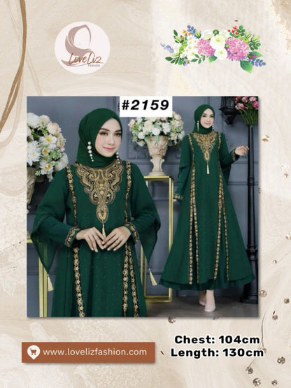 Exclusive Colored Turkish Abaya with Swarovski Embroidery (ABYA_0226/185-205) (SN 1021- 2183)
