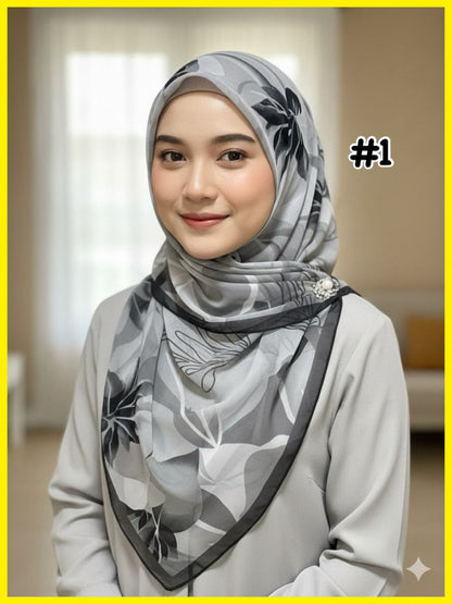Chiffon Voile Bawal with Printed Design (BWL_0226/017)