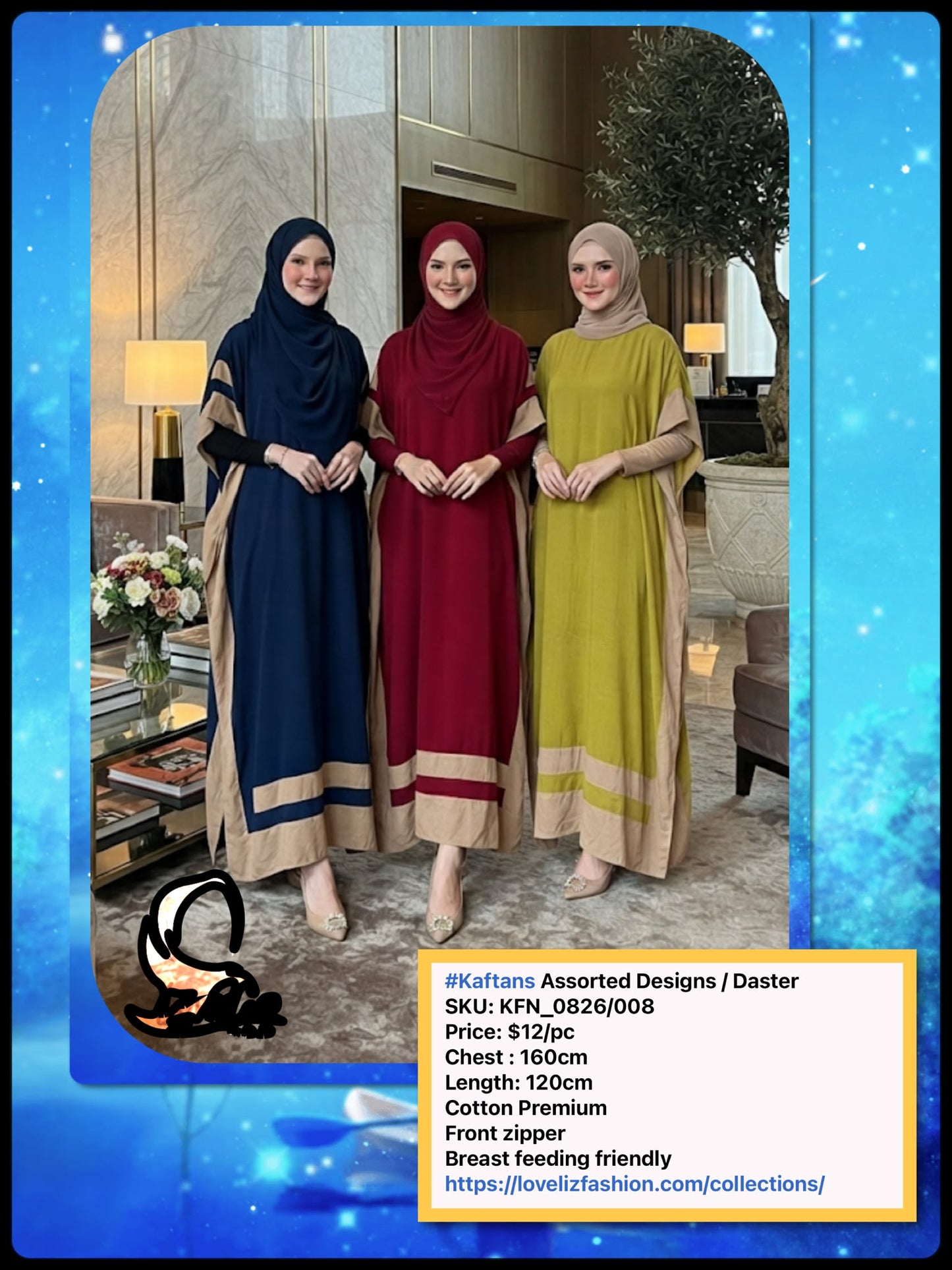 Kaftans Assorted Designs/Daster (KFN_0826/008)