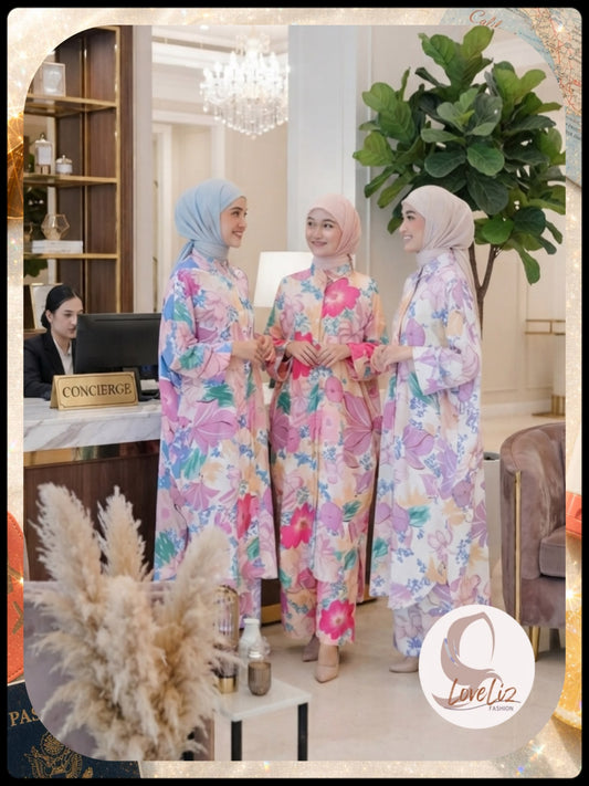 Pants Suits Floral Vietnamese Printed (PANTS_0526/021) (#D72KNG)