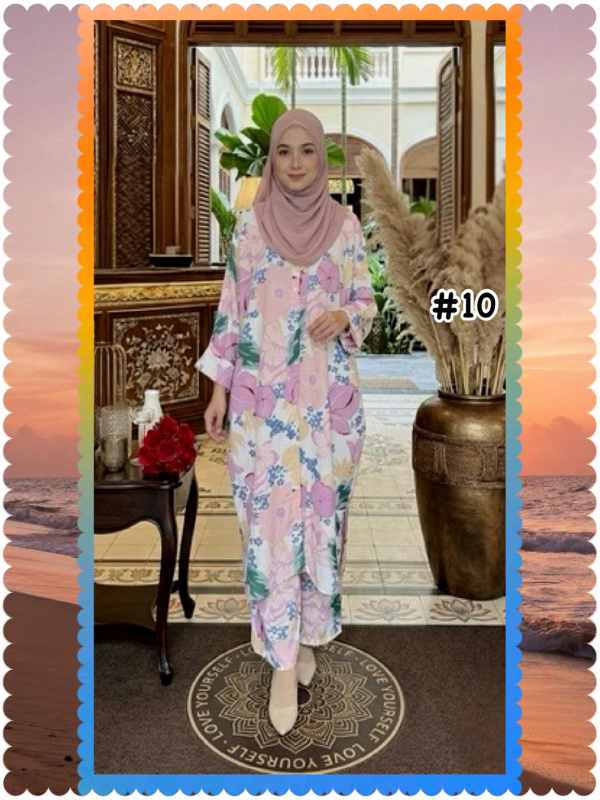 Pants Suits Floral Vietnamese Printed (PANTS_0526/021) (#D72KNG)