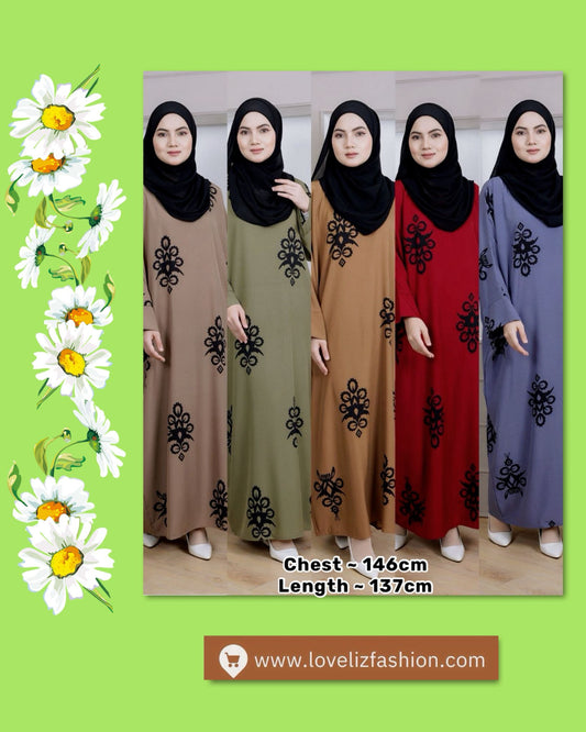 Long Printed Dress (LODR- 1007/3(B)) (#FFKNG)