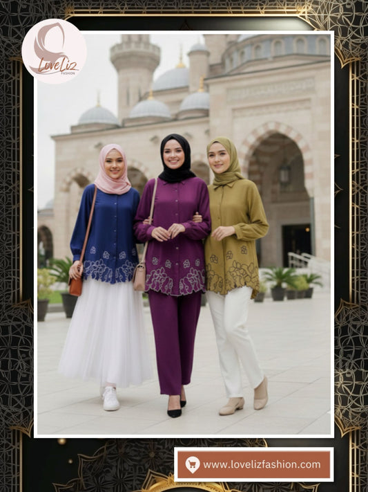 Top Blouse with Lower Embroidery (BLSE- 1026) (#P612KNG)