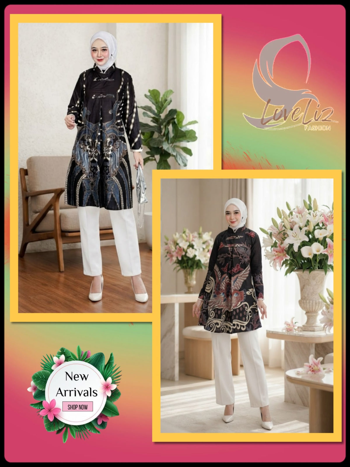 Batik Mandarin Collar Dresses (BADR_1026/005) (#ANIS)
