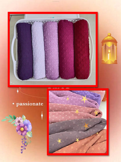 Shawl Crush Pleated Fiona (SHL_1026/038) (🔥 5 pcs for $35.00🔥)