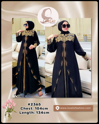 Exclusive Turkish Abaya Special Edition Silk & Chiffon 2-in-1 (ABYA_0226/215) (SN: 2229- 2365)